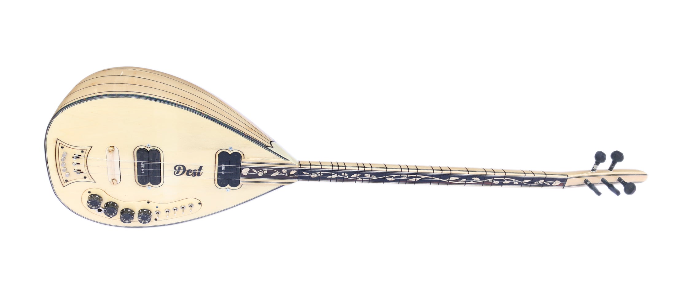 Long neck electric saz baglama W2 with maple body and Leslie effect by Dest