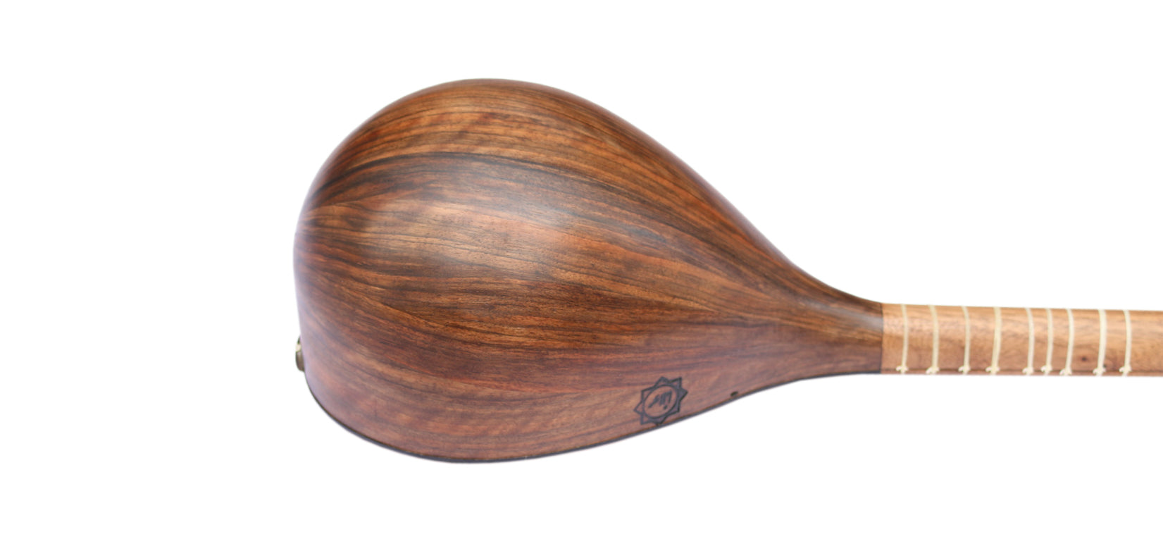 Movlana Persian bam setar MBS-4 long-neck bass lute carved details