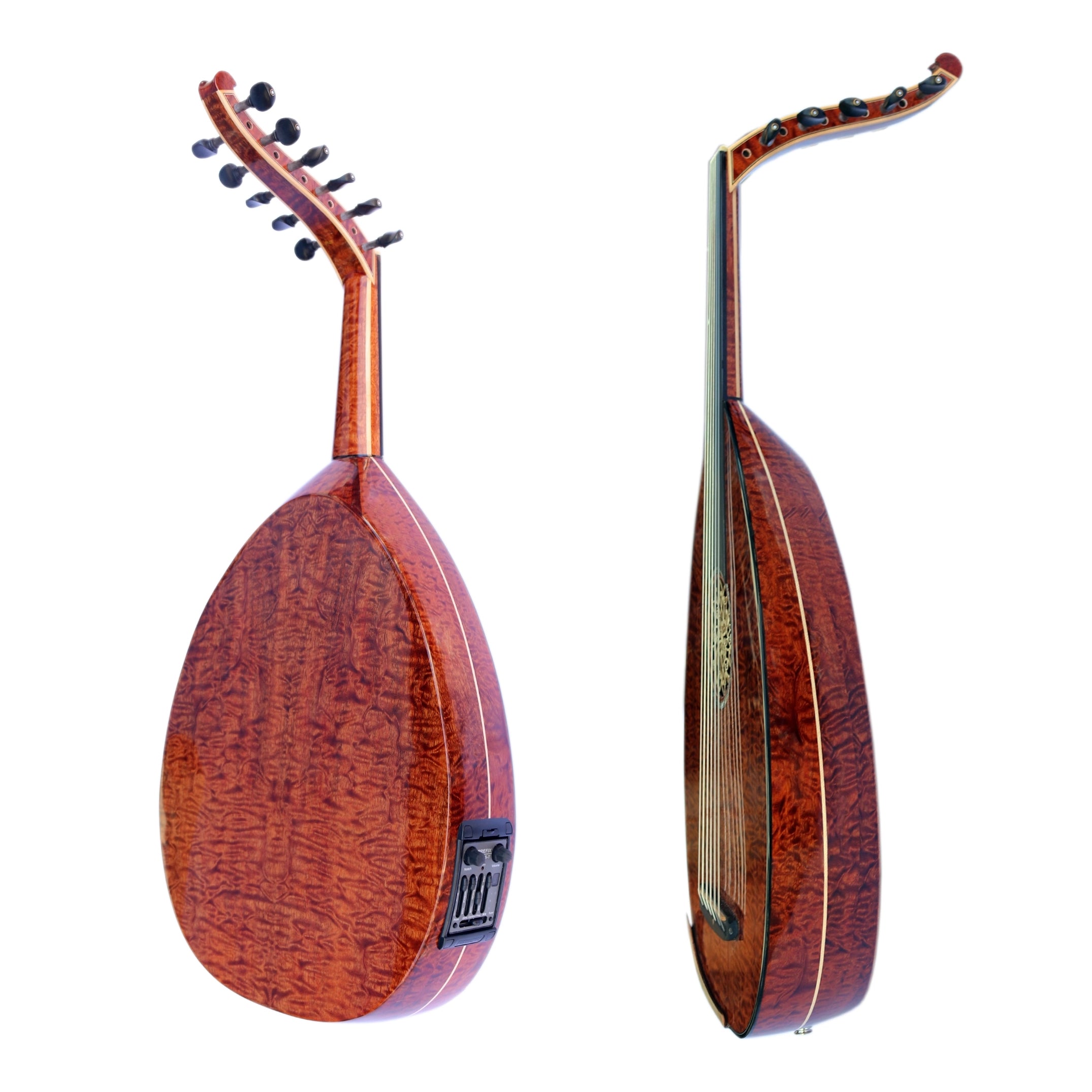 Special electric Turkish oud UNQ-20E with figured Pomela wood bowl and face