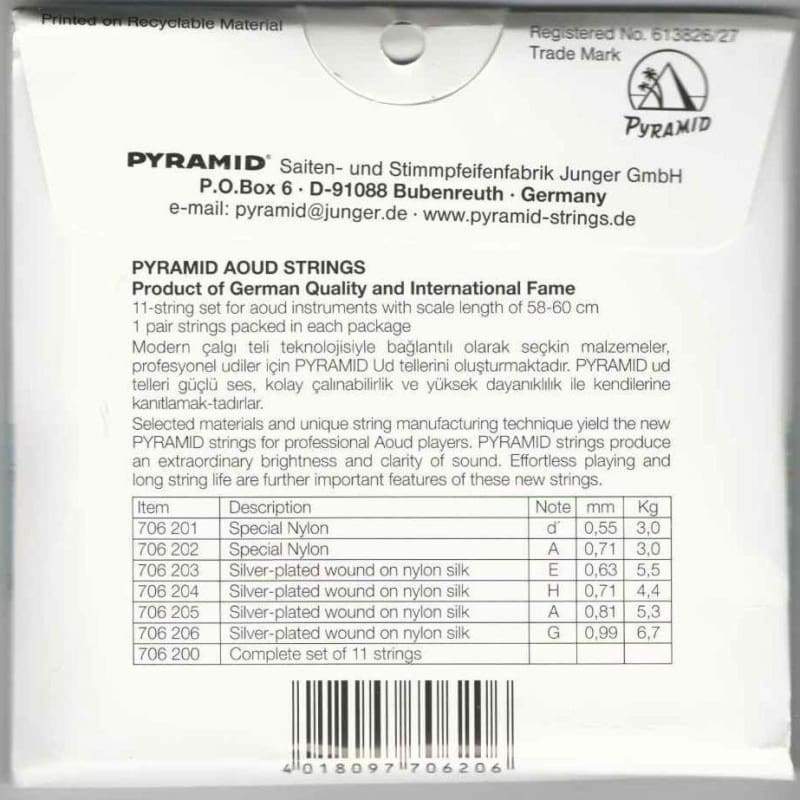 تفاصيل تغليف أوتار عود تركي Pyramid PSO-706